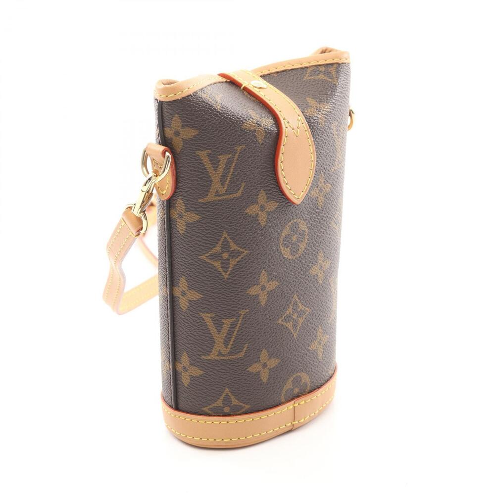 Louis Vuitton Fold Me Pouch Shoulder Bag Canvas Leather Monogram Brown